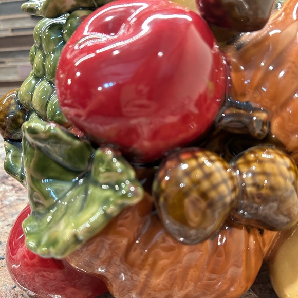 Chris Madden Ceramic Cornucopia Pumpkin Thanksgiving Fall Centerpiece - Picture 16 of 17